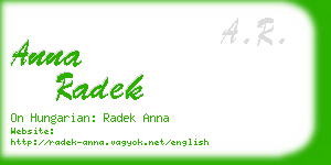 anna radek business card